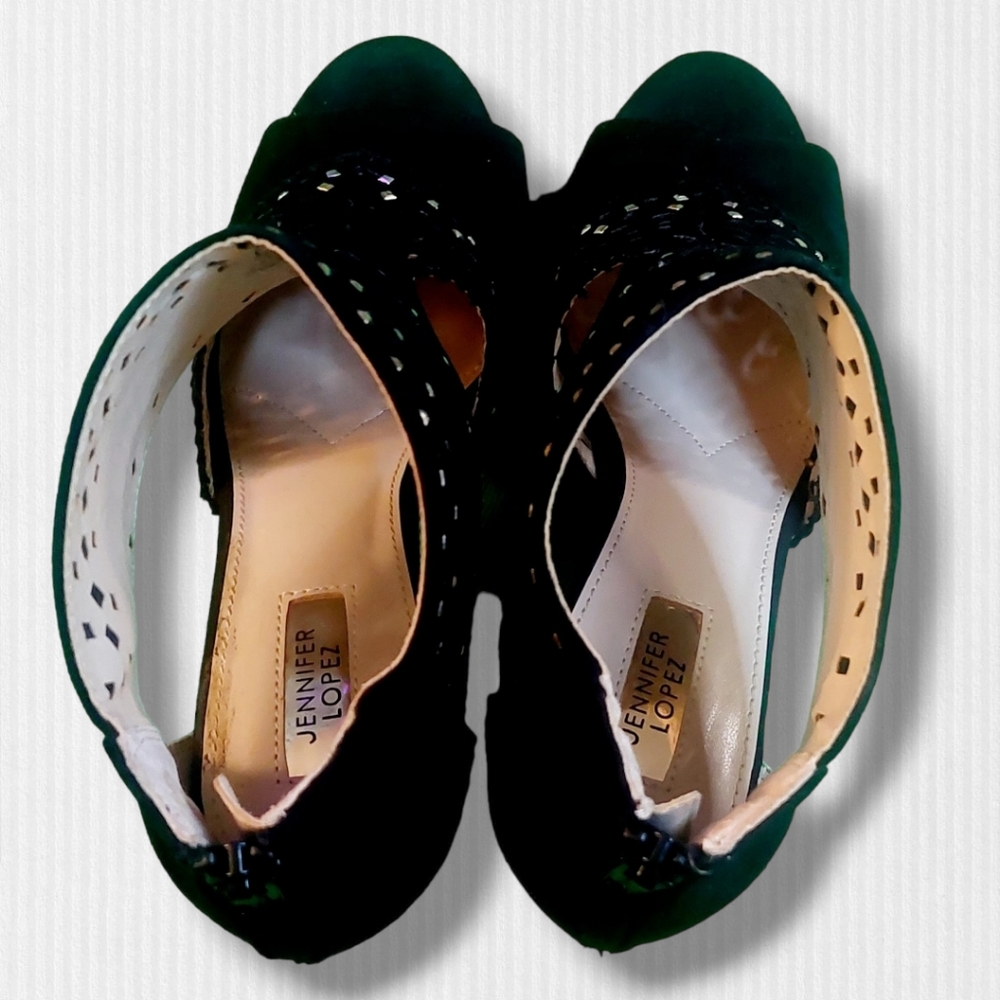 Jennifer Lopez | Sweet Gum | Black Cutout High Heel Shoes | Size 6.5 Medium | - Picture 7 of 12